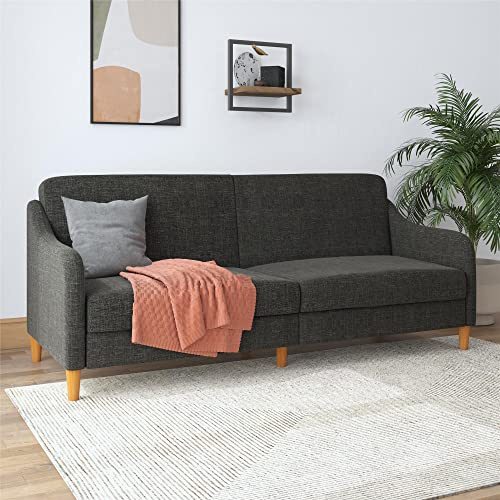 DHP Jasper Coil Sofabed Grey Linen