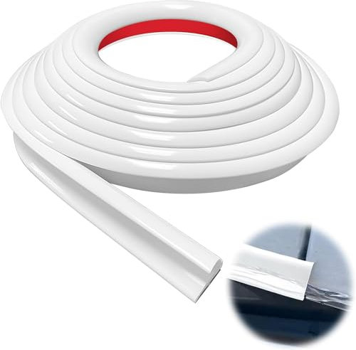 Hengrongshen Canalones de Lluvia Blanco 3 Metros Canalones de PVC Autoadhesiva para Lluvia en Autocaravanas Redirección de Lluvia en Techos y Puertas