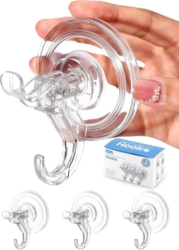 Antimbee Ganci Ventose Sottovuoto Potenti, 3 Pezzi Ganci a Ventosa Super Resistenti 5KG per Doccia, Bagno, Cucina, Finestra e Vetro, Hook Forte per Ghirlanda Porta, Serratura, Asciugamani e Accappatoi
