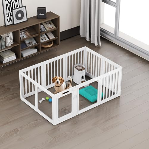 FASNATI Recinto per cuccioli in acrilico trasparente, H 60 cm, 10 pannelli