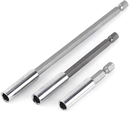 Conjunto de Barras de Extensión de Broca Magnética de 3 Piezas, para Destornilladores Eléctricos Taladros y Bits, con Magnetismo, en Diferentes Longitudes para Diversas Necesidades