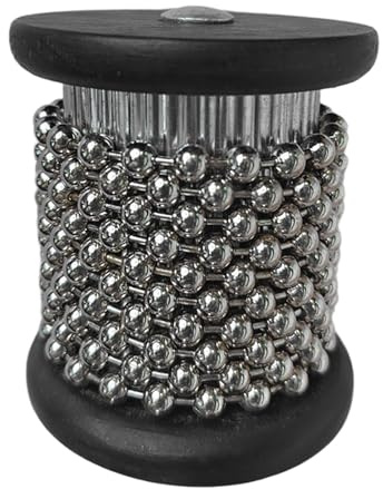 Amagogo Agitador de mano Cabasa con cadena de cuentas de metal, juguete musical portátil, instrumento de percusión para educación, aula, escenario y