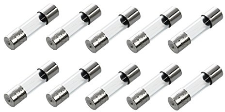 Eieenotee Eieenotee(R) 10 Pcs Coup Type Fusibles en verre Tube 5x20mm 250V 2Amp