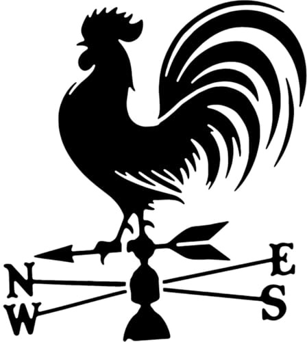 Azeeda 'Cockerel Weather Vane' Reusable Stencil – Durable Decorative Template for Painting and Spraying on Walls, Tiles, Wood, Fabric & Craft Projects - XXL (A2) (WS00080810)