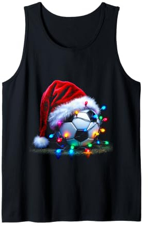 Ballon de Football Festif avec Bonnet de Père Noël et lumières colorées Débardeur