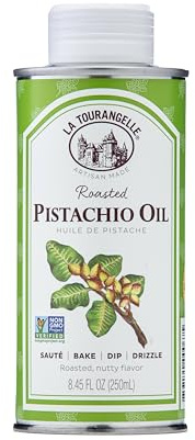 La Tourangelle, Roasted Pistachio Expeller-Pressed Oil for Cooking, Baking, and Beauty, Adds Flavor to Vinaigrettes, Sauces, Marinades, Green, 8.45 Fl Oz