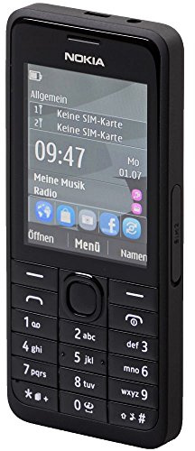 301 Nokia 301 Smartphone (6,1 cm (2,4 Zoll) Display, 3,2 Megapixel Kamera, Stereo FM, 64 MB interner Speicher) schwarz [T-Mobile-Branding]