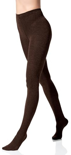 Collant chaud en coton tricoté - femme - Marron 36/38 - S