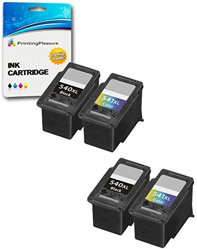 4 XL Druckerpatronen für Canon Pixma MG4250 MG4150 MG3650 MG3550 MG3250 MG3150 MG2250 MG2150 MX455 MX475 MX515 MX525 MX535 MX375 MX395 MX435 | kompatibel zu PG-540XL (PG540XL) CL-541XL (CL541XL)