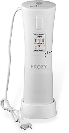 MACOM Just Kitchen 861 Frozy Ice Crusher Tritaghiacchio Elettrico per Granite e Cocktail, 30 W, 56 Decibel, Plastica, Bianco