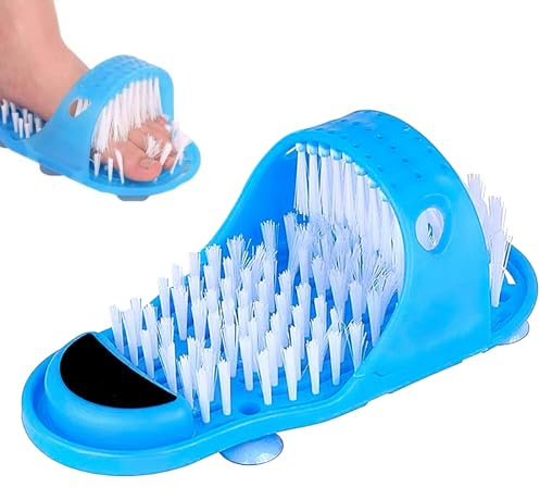 Foot Scrubber for Shower, Simple Foot Cleaner Exfoliating Brush Non-Slip Foot Wash Spa Massager Slippers for Unisex Adults to Prevents Dry & Callused Feet