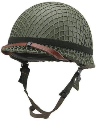 Koyheng WW2 US Army M1 réplica de Casco Acero Verde con Cubierta de Malla Casco táctico Airsoft Paintball