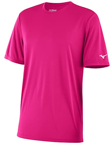 Mizuno Men's NXT Short Sleeve Tee, Shocking Pink, Large