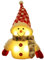 Bambelaa! Schneemann Snowy Deko LED Figuren Weihnachten Klein Rot Weiß Beleuchtet Innen Weihnachtsdeko Winter