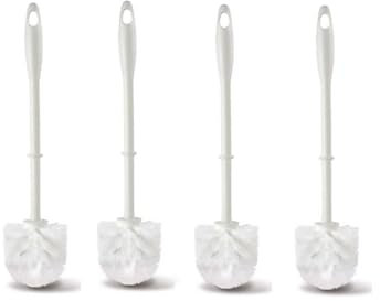4 Pcs Toilet Brush With Water-repellent polyester bristles(White)