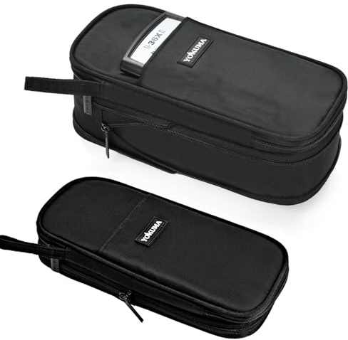 YOKUMA federmäppchen mäppchen federtasche federmappe etui Schule schlamppermäppchen groß Pencil case Aesthetic etui federmappe für Jungen mädchen Teenager Jungen,schwarz