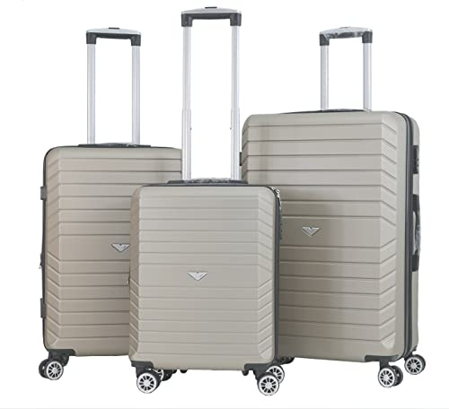 VIDA since 1995 VR629, Champagne (guld), SET X3PCS (S-M-L ), Styv resväska med 8 rullgardiner