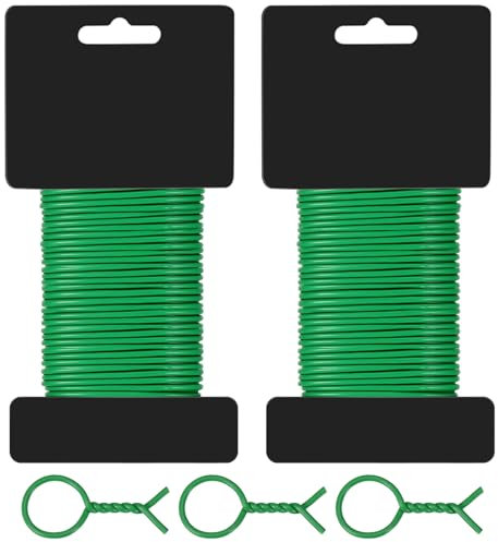 Bindedraht 2,5mm X 20 M, Weich Gartendraht Grün Pflanzendraht Dicke Pflanzen Draht für Low Stress Training Die Gartenarbeit Kletterpflanzen, Weinreben, Sträucher und Blumen
