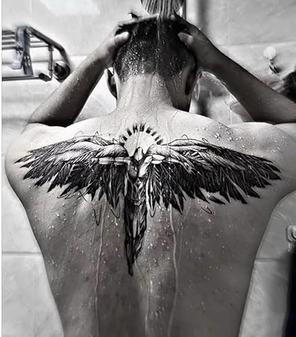 2 Tatuajes Temporales De Hierbas, Tatuajes Falsos De Alas De Ángel Caído, Para La Espalda, Para Mujer Y Hombre, Semipermanentes, No Reflectantes, Resistentes Al Agua, Con Una Duración De 2 Semanas.