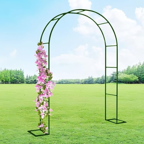 Arco da giardino in acciaio inossidabile, traliccio in metallo, resistente, regolabile, 80350 cm, arco per la crescita delle verdure, per padiglione da giardino con base (verde, 200 x 230 cm)