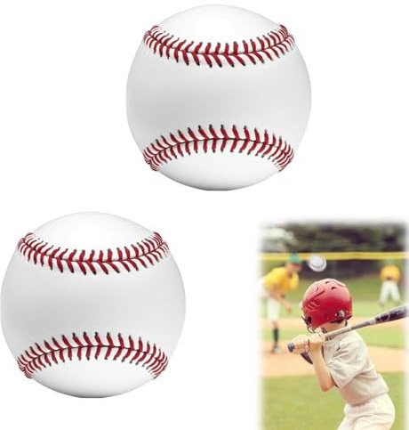 Wgewfhdf 9 Inch Baseball Set of 2 - Premium Hard Leather Construction for Maximum Durability & Performance, Training Sports Practice Baseballs for Youth and Adult Leagues, Match & Outdoor Games