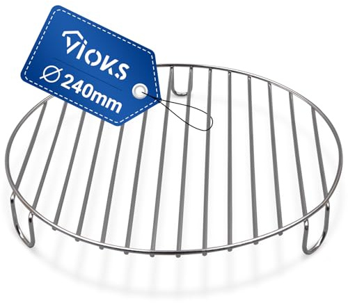 VIOKS Grillgaller runt 240 mm ersättning för DeLônghi 5512510181 grillgaller rostfritt stål – grillgaller rund kolgrill rostfritt stål ugnsgaller rund och kakgaller kylgaller