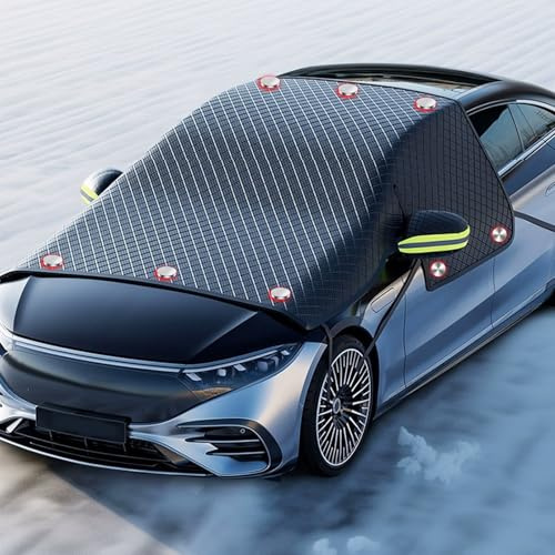 Frontscheibenabdeckung Car, Grandi Dimensioni Copri Parabrezza per Inverno con 10 Magnete Copri Vetro Auto Ghiaccio, Telo Antighiaccio, Antigrandine Anti Gelo, Vento Neve Brina UV, per Auto SUV Truck