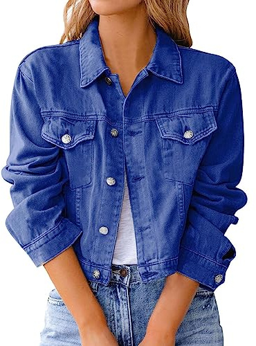 Jeansjacka dam midja blå, damjacka svart lång övergång jeansjacka mjuk motorcykeljacka cykel ljus jacka sittande jeansblazer outfit Jean höst kappa ytterkläder läderlook jacka