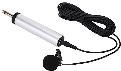 Vroomoto Kondensor Mic Elektret Kondensor Mic Clip On Instrument 360 Graders Roterande Klämma 5 M Ljudkabel 6,35 Mm Jack med Skumlock för Gitarr Sax Trumpet Violin Piano