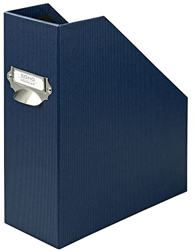 Rössler Papier 1318452901 - S.O.H.O. Classeur à levier pour DIN A4, avec poignée et étiquette inscriptible, 11,5 x 26 x 31,5 cm, bleu marine, 1 pièce