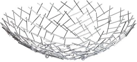 invicta INTERIOR Design Schale STRUCTURE 45cm silber pulverbeschichtetes Metall