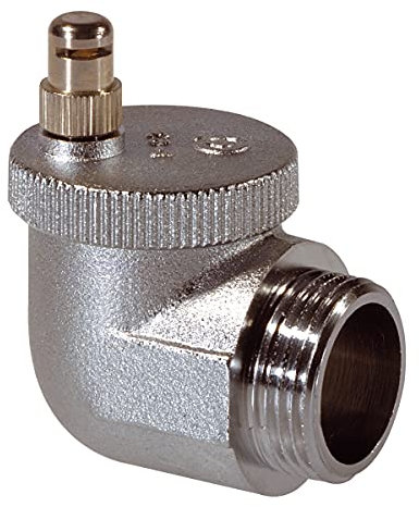 Caleffi 504501 AERCAL Automatischer Schnellentlüfter 3/4 Zoll AG Entlüftungsventil Entlüfter Eck Heizkörperventil aus Pressmessing Verchromt