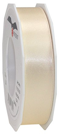 C.E. Pattberg SATIN crème, 25 m satinband för inslagning av gåvor, 25 mm bred, presentband för dekoration och hantverk, dekorativa band för gåvor, för alla tillfällen