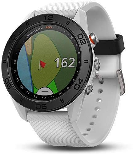 Garmin Approach S60, Premium GPS Golf Watch with Touchscreen Display and Full Color CourseView Mapping, White w/Silicone Band