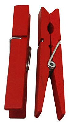 Wuuycoky - Mollette per bucato con molla, 7,4 cm, colore rosso, confezione da 25