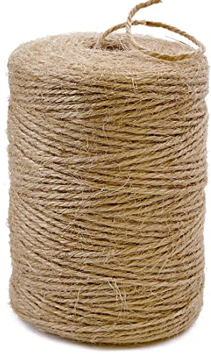 PerkHomy Natural Jute Twine 600 Feet Long Twine String for Crafts Gift Wrapping Packing Gardening Crochet Knitting Macrame Decor (Brown 2mm * 600feet)