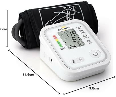 NTEK Digital Upper Arm Blood Pressure Monitor, BP Monitor with Adjustable Large Cuff (22-36cm) for Home Use, Blood Pressure Machine with Backlight LCD Display, Voice Function (White)