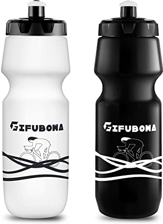 GIFUBOWA Bike Water Bottles 24 oz Bicycle Mtb Road Mountain Bottle Squeeze 750ml Bpa Free for Cycling Sport 2 Pack