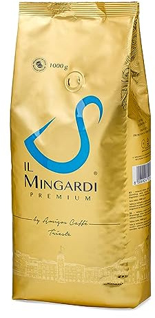 Amigos Caffè – Café en grano mezcla Premium IL MINGARDI S en paquete de 1 kg.