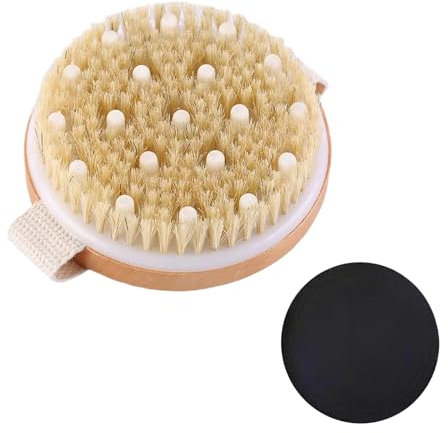 GUTERTOP Trockenbürste Lymphdrainage, Massagebürste Körper, Massage Bürste Haut Cellulite, Körperbürste Naturborsten. Badebürste, Um Die Durchblutung zu Verbessern