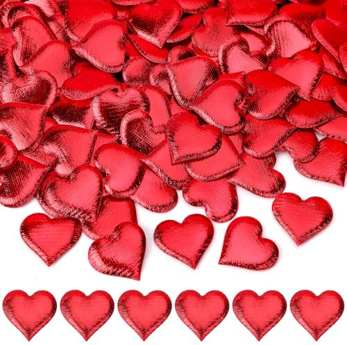 AUGSUN Herz Konfetti, 200 Stück Herzen Streudeko 3D Rote Herzkonfetti Kleine Schwamm Herzen Konfetti Herzen Tisch Deko für Valentinstag Muttertag Geburtstag Jahrestag Hochzeit