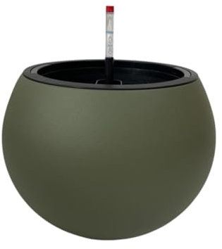 Avoid Maceta Autorriego Verde Oliva – Maceteros Grandes Exterior y Macetas Decorativas Interior – Plantenbakken para Jardín Exterior, Sin Ruedas, Diámetro de 28 cm o 44 cm, Maceta Redonda