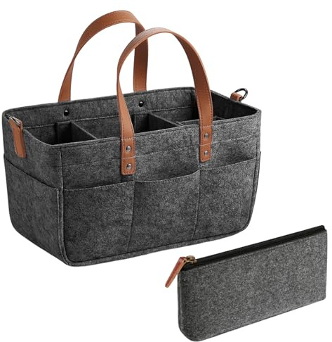 Disnace Filztasche Groß, Filztaschen Klein, Windeltasche, Filztaschen Einkaufstaschen, Windel Organizer, Filztasche Mit Fächern, Robuste Mehrzweck-Tragetasche für Einkaufen, Reisen, Babyzubehör