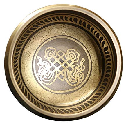 Design Tibetan Knot Premium tibetansk skål klangskål för meditation yoga tibetansk skål klangskål för meditation (10,5 cm)