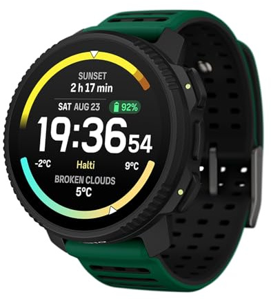 SUUNTO Vertical 2 GPS Sport Watch, Bright AMOLED Touchscreen with Rugged Design, Built-in LED Flashlight, 20-Day Battery Life, Offline Maps, Trusted Navigation, 115+ Sport Modes (Pine Green)