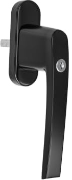 Amig - Manilla ventana con llave, aluminio, cuadradillo 7 mm, negro, sistema de cierre seguro, incluye 2 llaves, apta para ventanas abatibles y oscilobatientes,modelo 2550