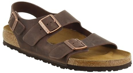 Birkenstock Classic Milano Birko-Flor, Unisex-Erwachsene Knöchelriemchen Sandalen, Braun (Mocca), 46 EU