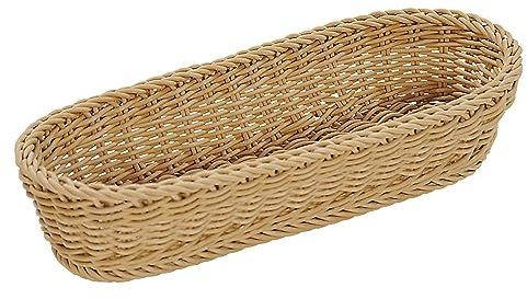 KESPER 17848 Baguette-Korb, Kunststoffgeflecht, Maße - 42 x 13.5 x 7 cm, Braun