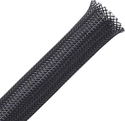 Alex Tech 10 mm - 7,5 m PET utbyggbar flätad kabelslang kabelstrumpa kabelskydd kabelmantel-svart - kabelärm