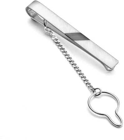 Herren Silberne Krawattennadel Mit Gebürstetem Finish Und Oxidiertem Streifen